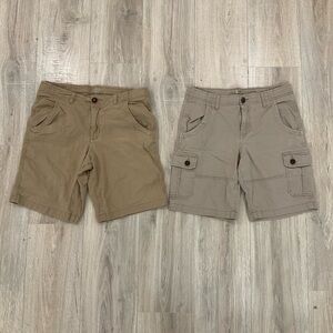 True Craft Boys Tan and Gray Khaki cargo Shorts